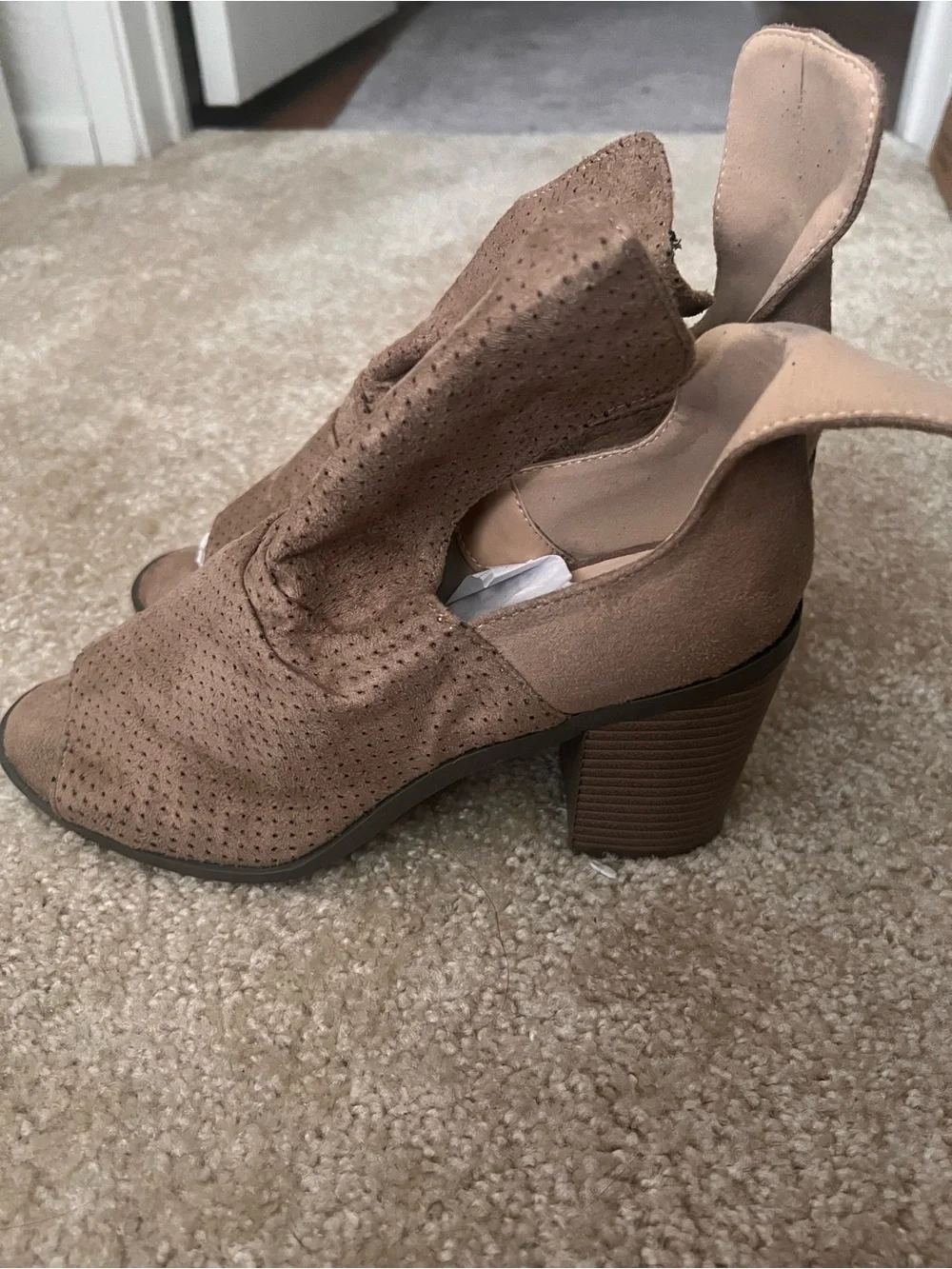 Nature Breeze Block Heel Peep Toe Boots